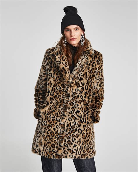 leopard fur coat women|leopard fur coat zara.